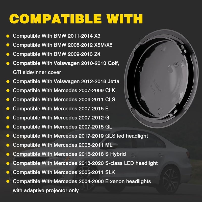 zyamstr Headlight Low Beam Back Cover Cap 12CM Fit For BMW X3/X5/X6/Z4,Mercedes CLK/CLS/E/GL/ML Series,VW Golf/GTI/Jetta Replace For 63117348932 - Image 2